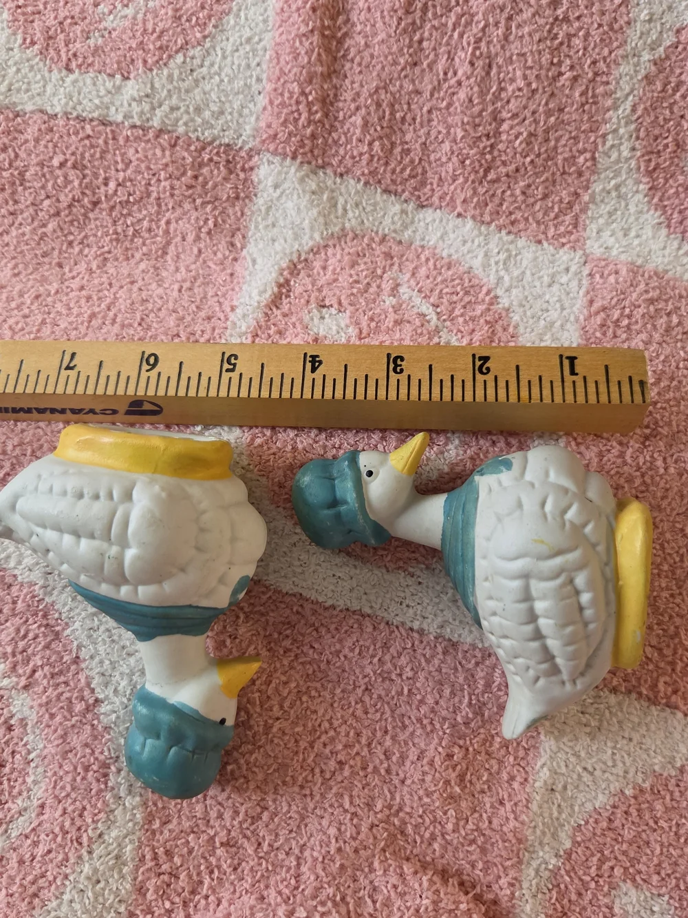 Cute Ceramic Duck Salt and Pepper Shakers - White & Teal